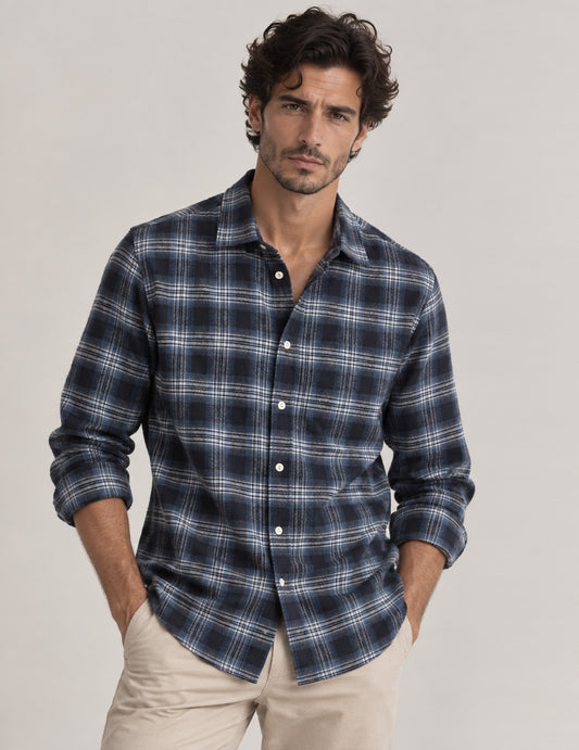 CAMICIA CHECK IN VAIELLA uomo blue fm26w05ct cc-a0601