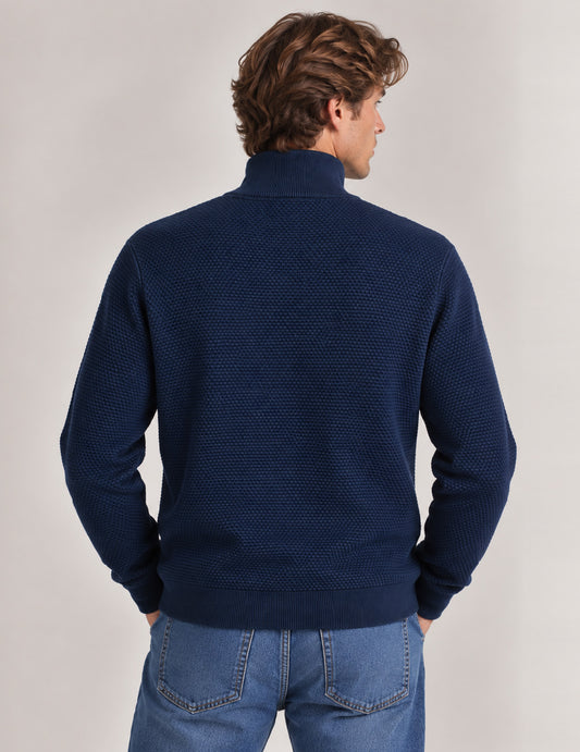 CARDIGAN FULL ZIP CON LAVORAZIONE A PUNTI - back - 002