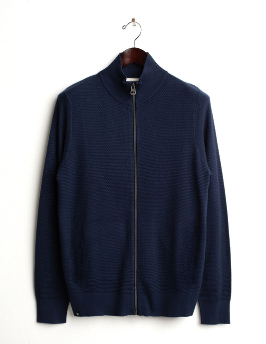 CARDIGAN FULL ZIP CON LAVORAZIONE A PUNTI uomo blue fm26w05mz cc-a0601