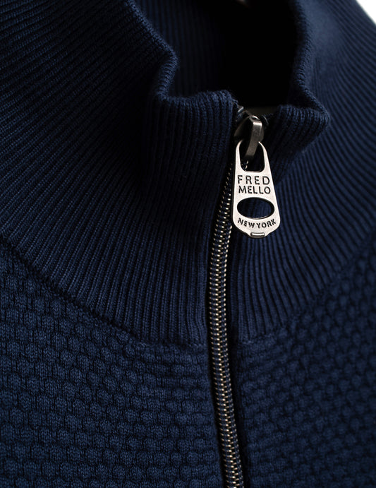 CARDIGAN FULL ZIP CON LAVORAZIONE A PUNTI - back - 002