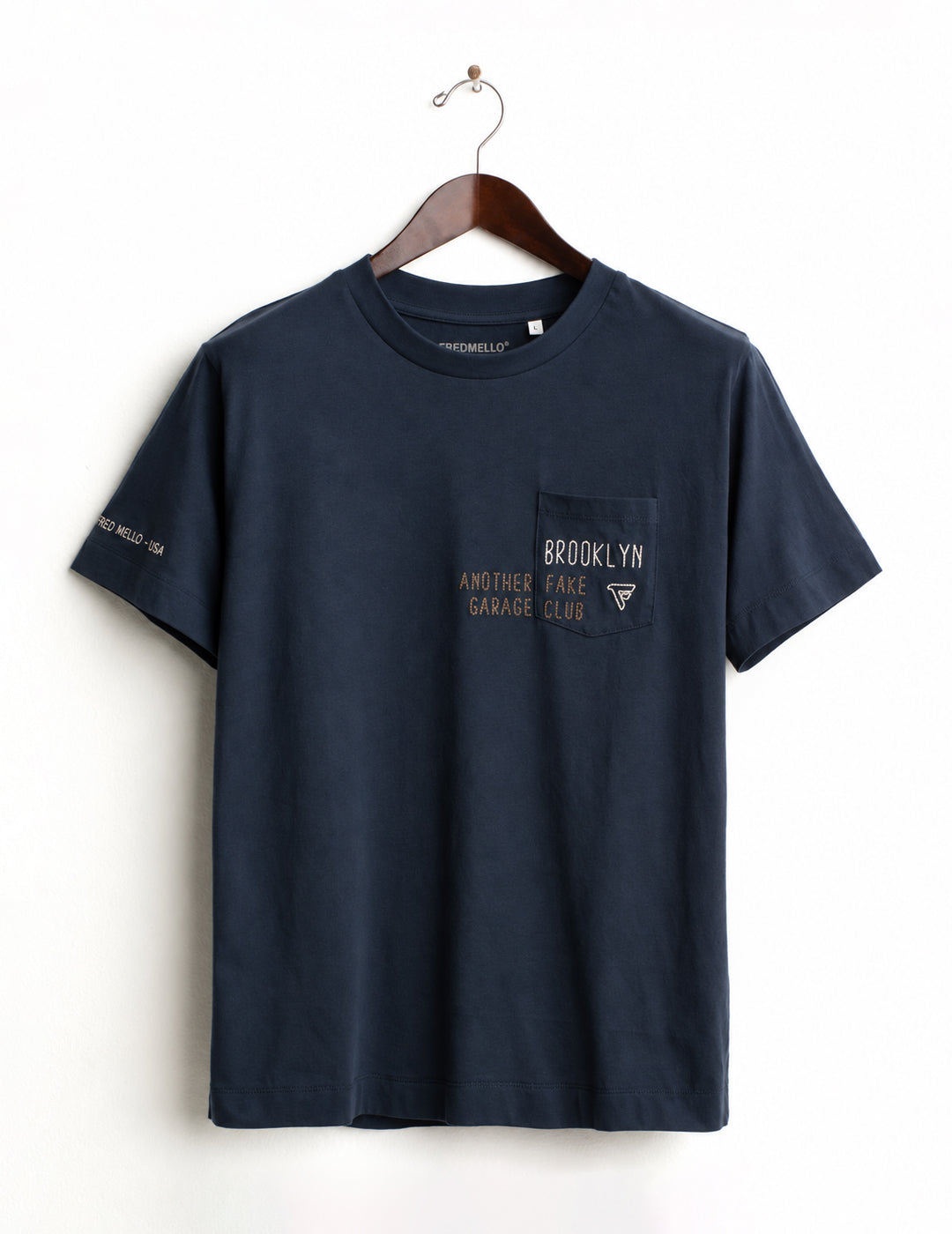 T-SHIRT GIROCOLLO CON TASCHINO E RICAMI uomo blue fm26w05tg cc-a0601 T-SHIRT M/M G/C UNITO MAN