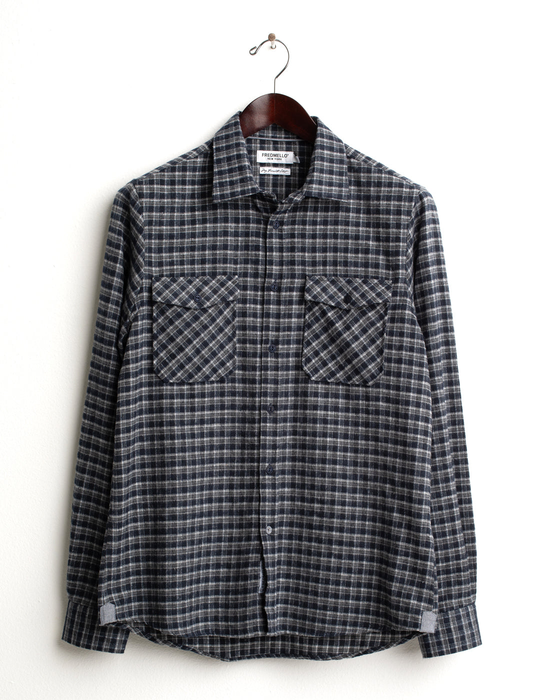 CAMICIA CHECK CON TASCHE APPLICATE E DETTAGLI A CONTRASTO uomo dark gray fm26w06ct cc-a0903 CAMICIA M/L TINTOFILO MAN