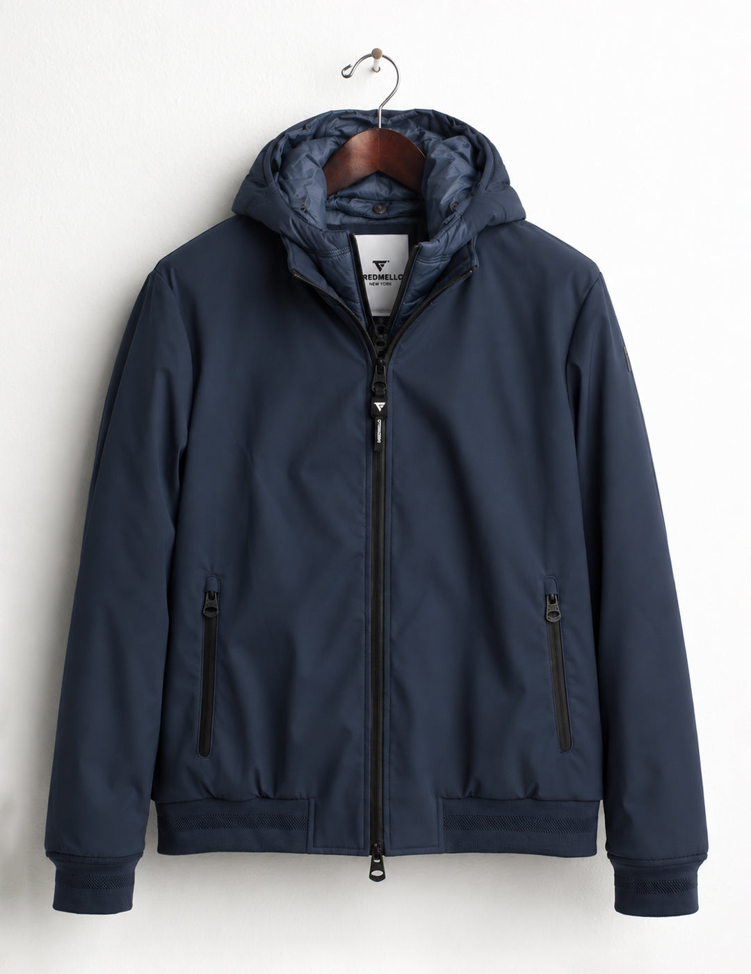 GIUBBOTTO BICOLORE CON DAVANTINO E CAPPUCCIO STACCABILI uomo blue fm26w06ku cc-a0601 CAPOSPALLA GIUBBOTTO UNITO MAN