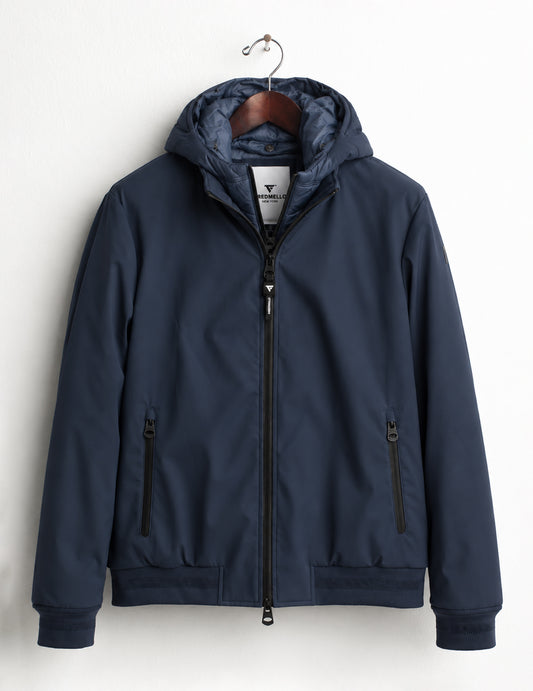GIUBBOTTO BICOLORE CON DAVANTINO E CAPPUCCIO STACCABILI uomo blue fm26w06ku cc-a0601