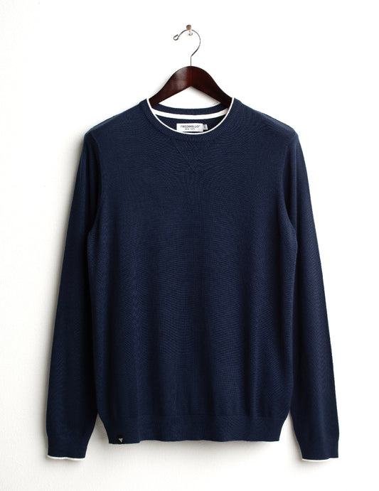 MAGLIA GIROCOLLO CON LAVORAZIONE A PUNTI uomo blue fm26w06mg cc-a0601