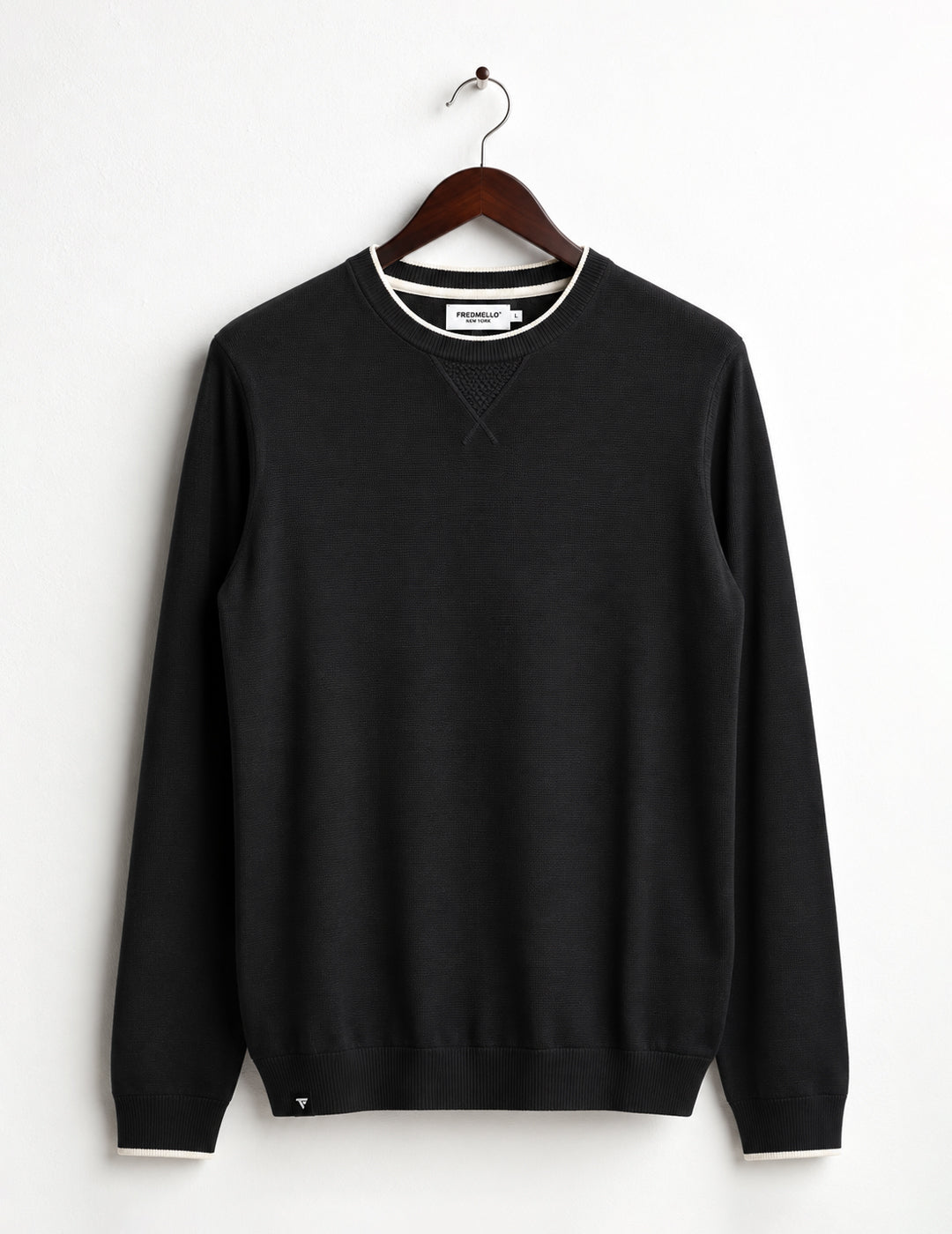 MAGLIA GIROCOLLO CON LAVORAZIONE A PUNTI uomo black fm26w06mg cc-a0951 MAGLIA M/L G/C UNITO