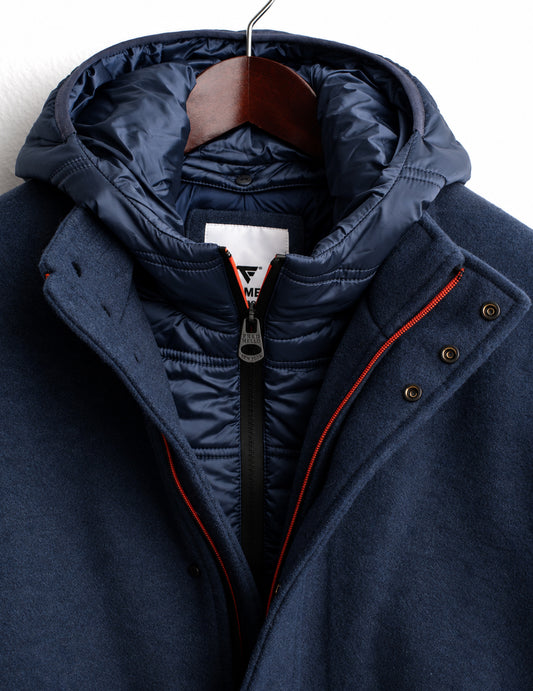 GIUBBOTTO IN PANNO CON CAPPUCCIO STACCABILE - back - 002