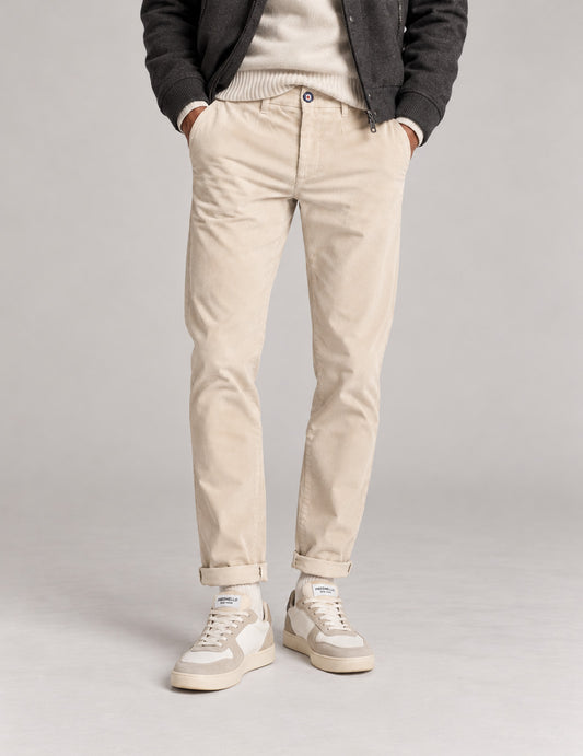PANTALONE CHINO IN VELLUTO A COSTE uomo ivory fm26w07pu cc-a0910
