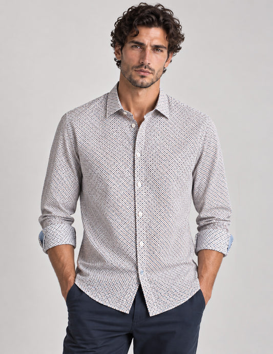 CAMICIA CON DETTAGLI A CONTRASTO uomo sand fm26w08cs cc-a0110