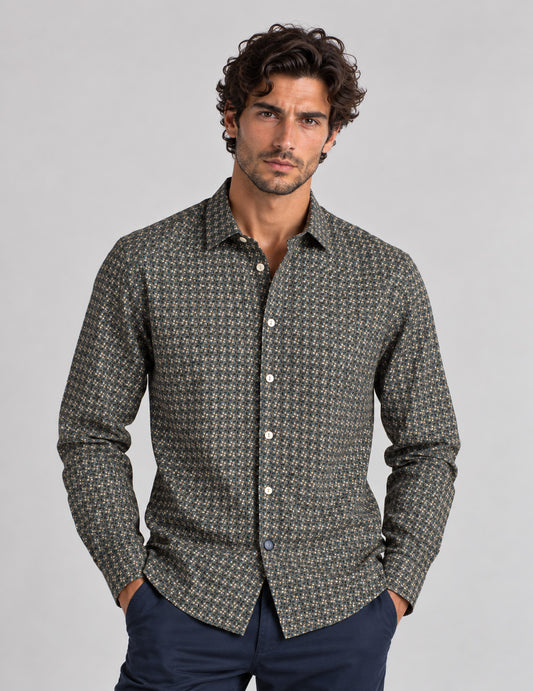 CAMICIA CON DETTAGLI A CONTRASTO uomo taupe fm26w08cs cc-a0114