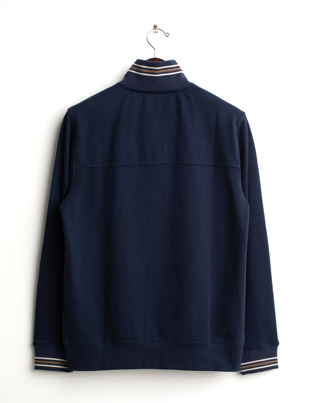 FELPA FULL ZIP CON DETTAGLI CHECK E RIGHE A CONTRASTO uomo blue fm26w11fz cc-a0601 FELPA M/L ZIP UNITO MAN