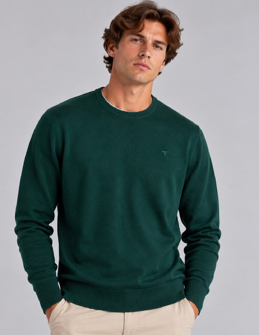 CREW-NECK SWEATER WITH TEXTURED STITCH DETAILING man sherwood fm26w11mg cc-a0824
