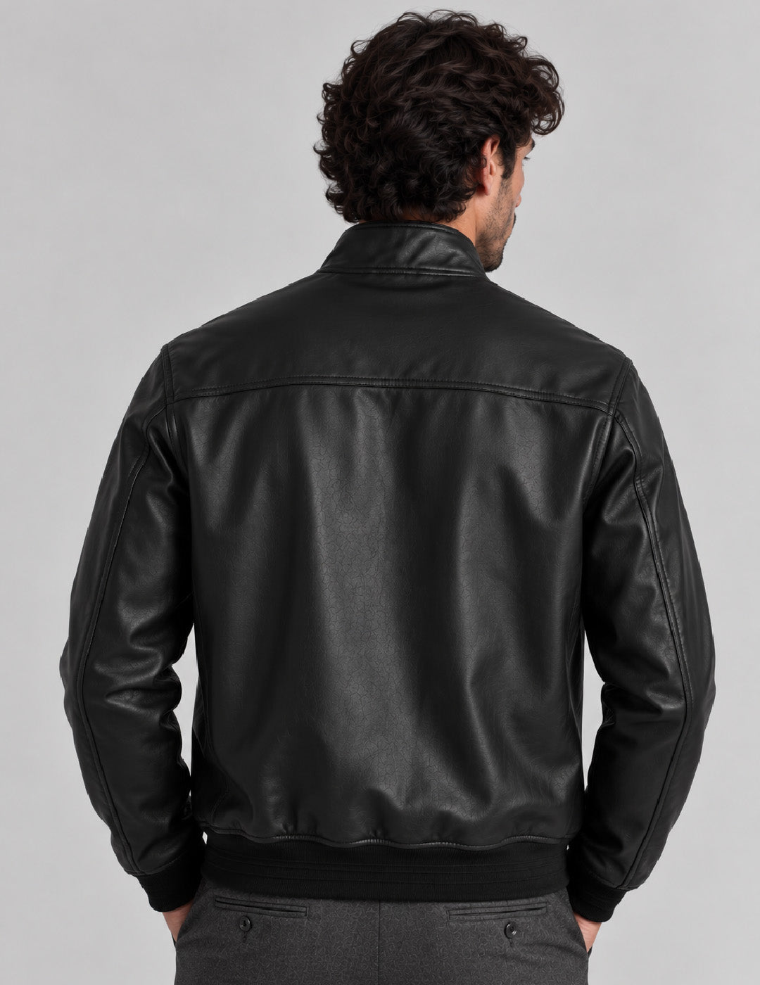 GIUBBOTTO IMBOTTITO EFFETTO PELLE uomo black fm26w12ke cc-a0951 CAPOSPALLA ECOPELLE MAN