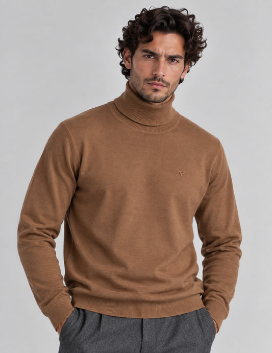 MAGLIA DOLCEVITA CON LAVORAZIONE A PUNTI uomo camel fm26w12md cc-a0252