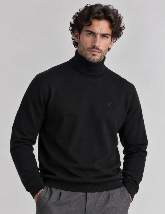 MAGLIA DOLCEVITA CON LAVORAZIONE A PUNTI uomo black fm26w12md cc-a0951