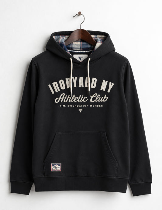 FELPA CAPPUCCIO E GRAFICA RICAMATA uomo black fm26w13fc cc-a0951
