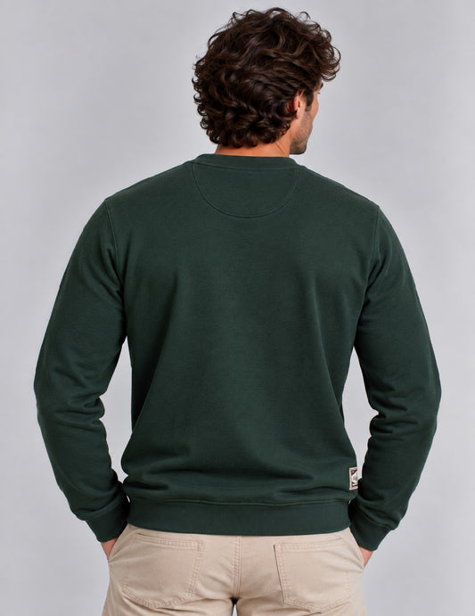 FELPA GIROCOLLO CON GRAFICA RICAMATA - back - 002
