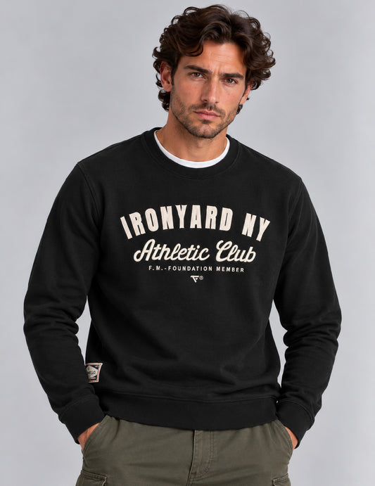 FELPA GIROCOLLO CON GRAFICA RICAMATA uomo black fm26w14fg cc-a0951