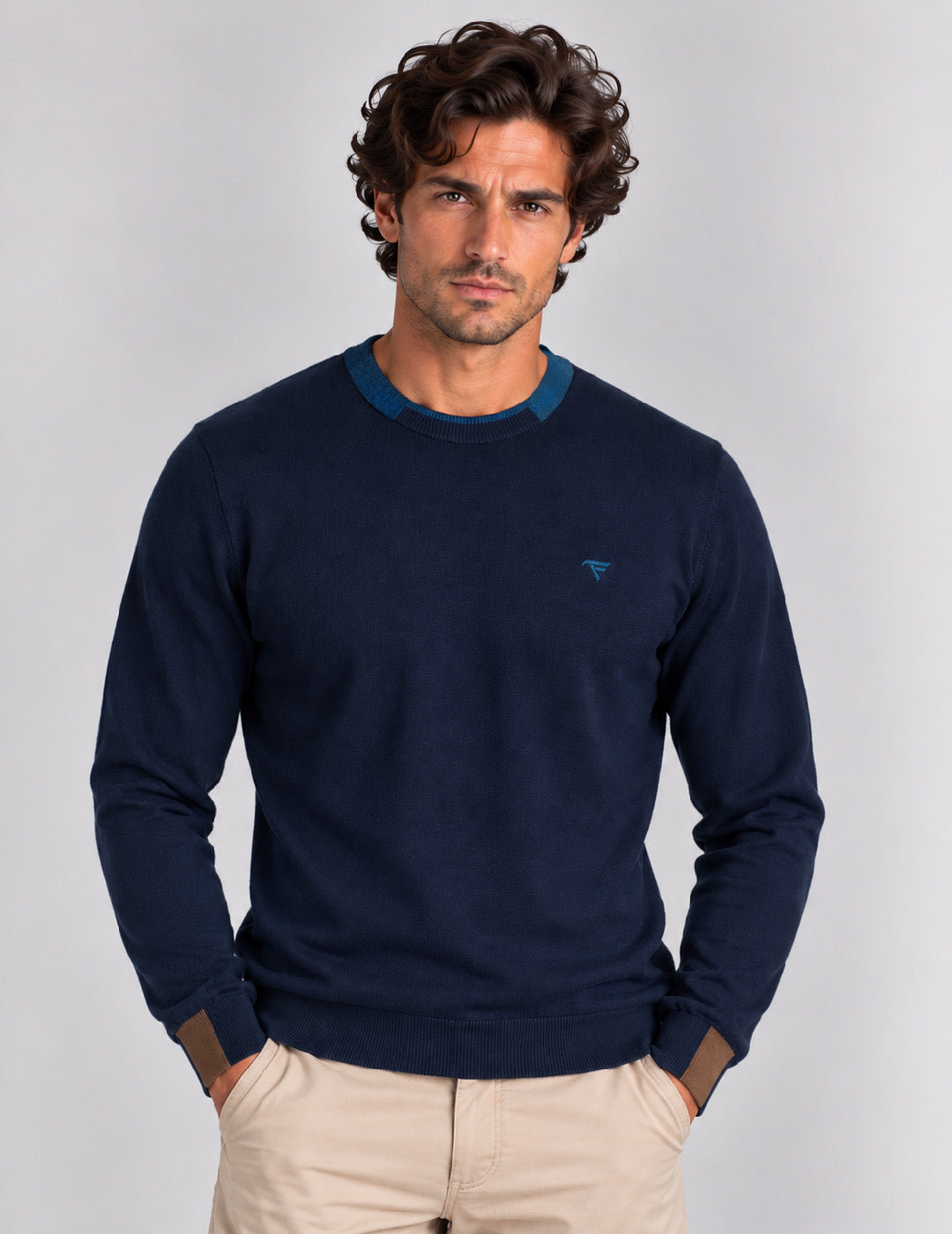 MAGLIA M/L G/C UNITO uomo blue fm26w15mg cc-a0601 MAGLIA M/L G/C UNITO