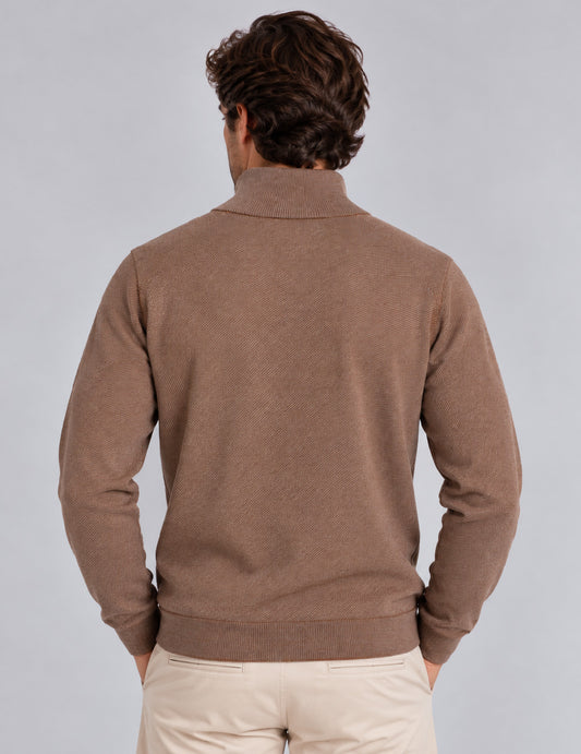 CARDIGAN FULL ZIP JACQUARD CON LAVORAZIONE DIAGONALE - back - 002
