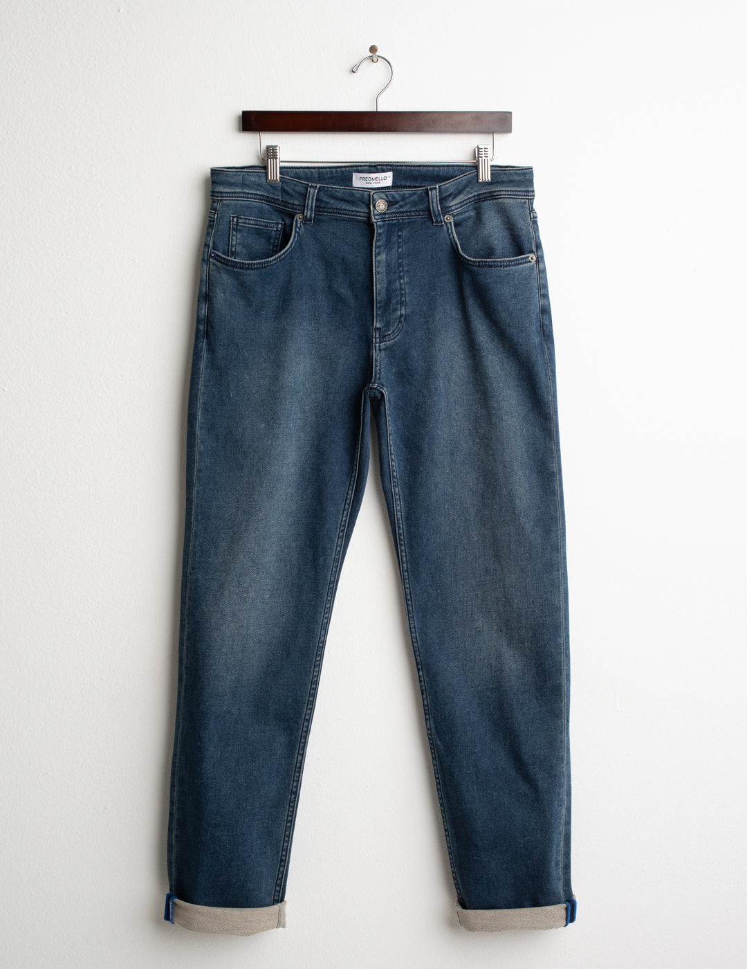 SWEATPANTS DENIM-EFFECT TROUSERS man blue fm26w18pf cc-a0601 PANTALONE FELPA