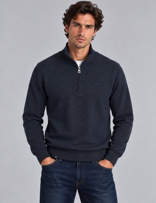 MAGLIA CAMIONER JACQUARD CON ZIP uomo blue fm26w19mm cc-a0601