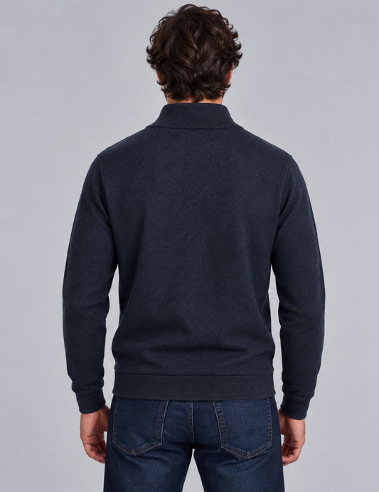 MAGLIA CAMIONER JACQUARD CON ZIP - back - 002