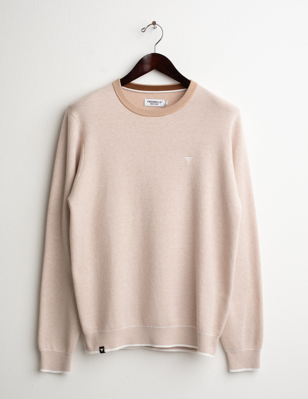 MAGLIA GIROCOLLO JACQUARD CON DETTAGLI A CONTRASTO uomo off white fm26w20mg cc-a0002 MAGLIA M/L G/C FANTASIA MAN