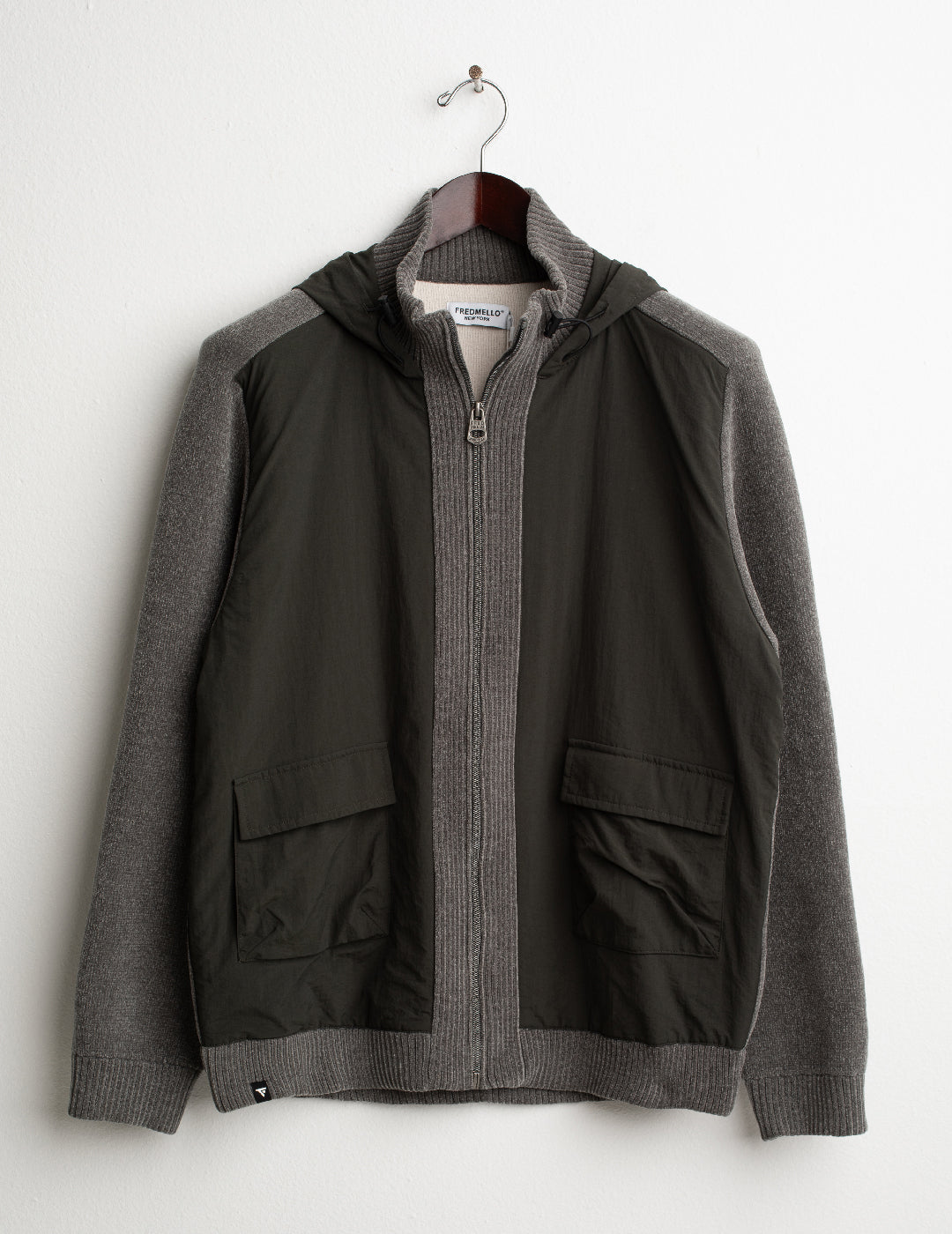 MAGLIA FULL ZIP IN CINIGLIA CON INSERTI IN NYLON uomo iron fm26w21mz cc-a0908 MAGLIA M/L ZIP FANTASIA MAN