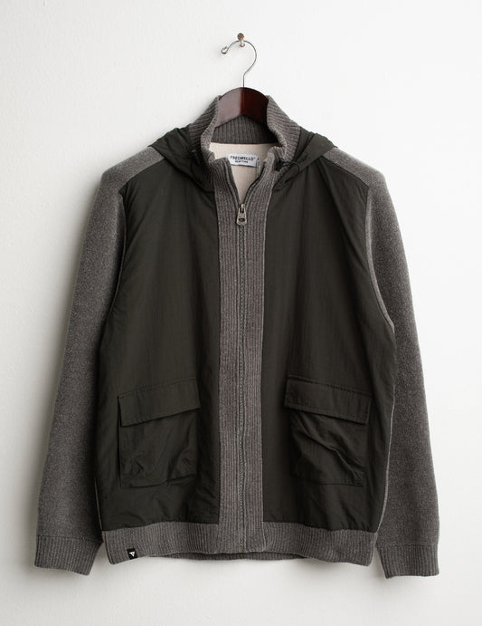 MAGLIA FULL ZIP IN CINIGLIA CON INSERTI IN NYLON uomo iron fm26w21mz cc-a0908