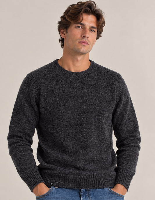 MAGLIA GIROCOLLO IN CINIGLIA CON LAVORAZIONE A PUNTI uomo graphite fm26w22mg cc-a0957