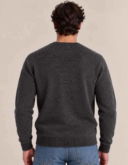 MAGLIA GIROCOLLO IN CINIGLIA CON LAVORAZIONE A PUNTI - back - 002