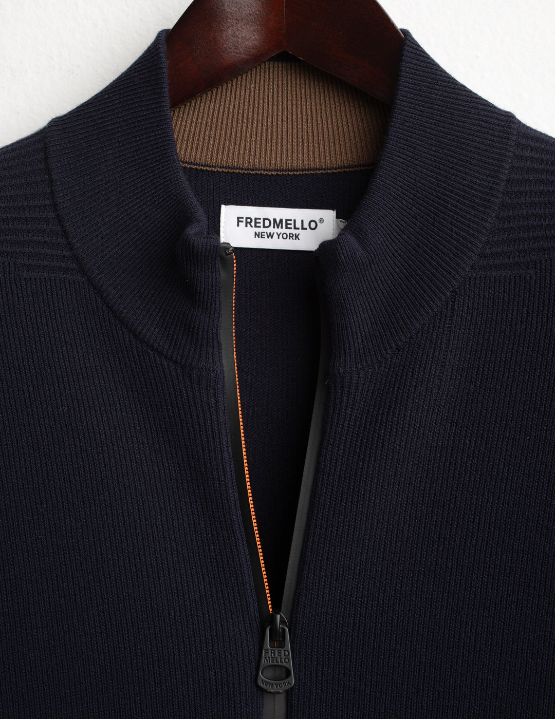 FULL-ZIP CARDIGAN WITH CONTRAST DETAILS man dark blue fm26w24mz cc-a1201 MAGLIA M/L ZIP FANTASIA MAN