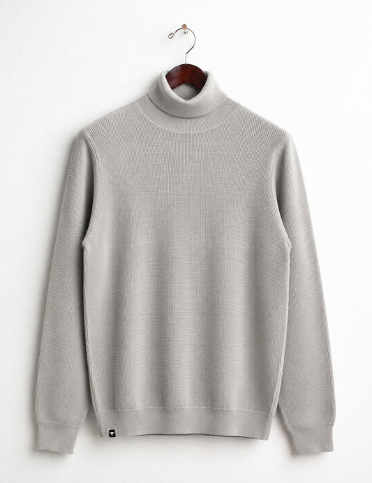 TURTLENECK SWEATER WITH TEXTURED STITCH DETAILING man ice fm26w26md cc-a0005
