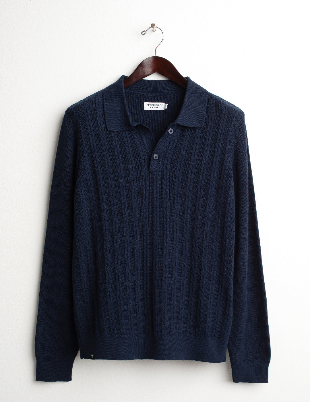 POLO IN MAGLIA A COSTE CON TRECCE uomo blue fm26w28ma cc-a0601 MAGLIA M/L C/POLO UNITO MAN