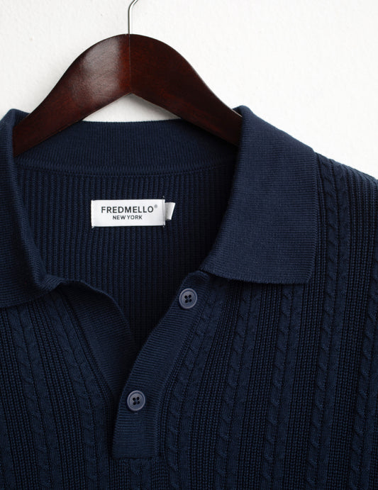 POLO IN MAGLIA A COSTE CON TRECCE - back - 002