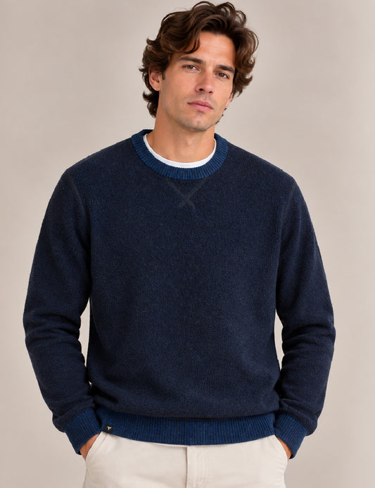 MAGLIA GIROCOLLO CON DETTAGLI VANISÉ uomo blue fm26w30mg cc-a0601