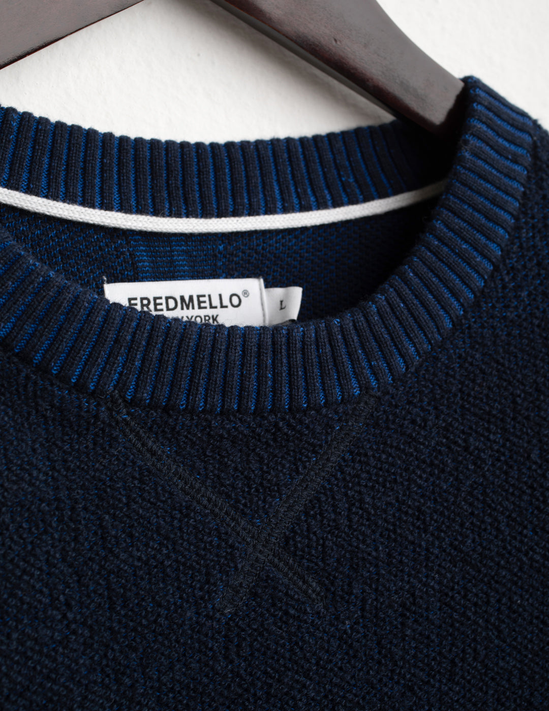 MAGLIA GIROCOLLO CON DETTAGLI VANISÉ uomo blue fm26w30mg cc-a0601 MAGLIA M/L G/C UNITO MAN