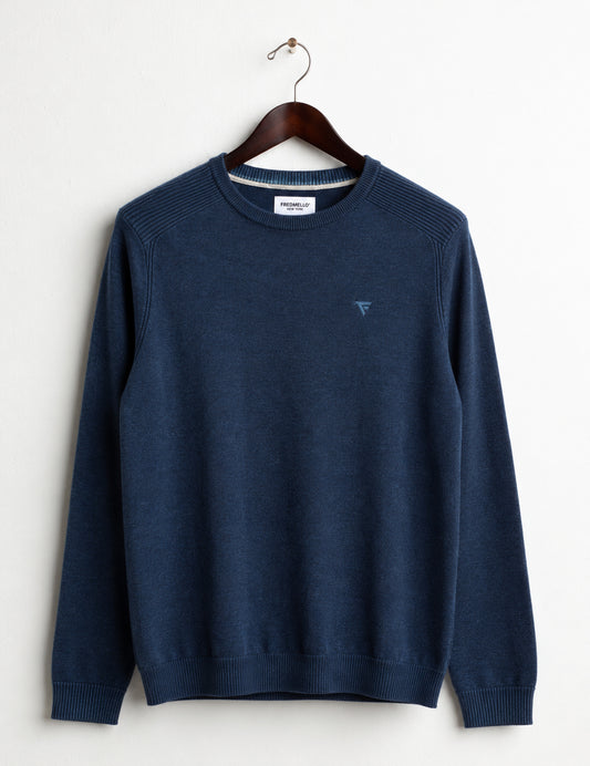 CREW-NECK SWEATER WITH CONTRAST LOGO man blue fm26w31mg cc-a0601