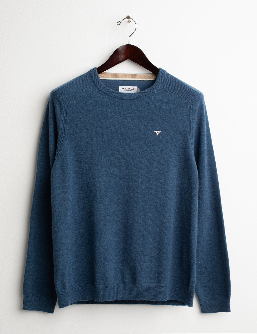MAGLIA GIROCOLLO CON LOGO A CONTRASTO uomo denim melange fm26w31mg cc-a0620 MAGLIA M/L G/C UNITO MAN