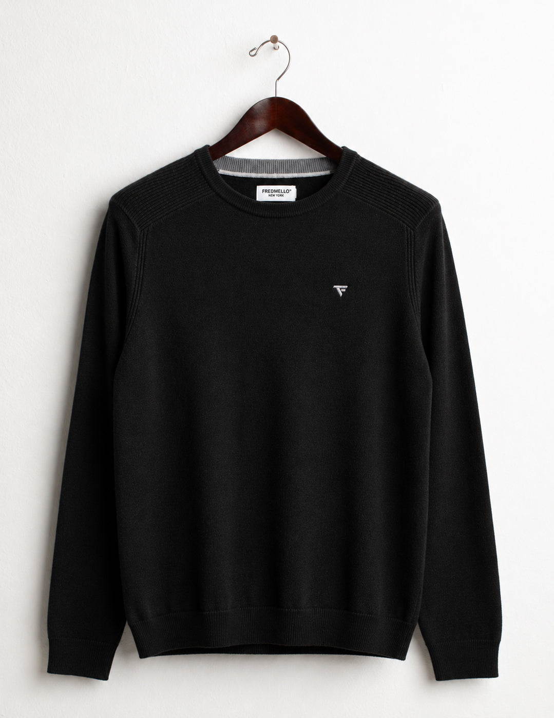 MAGLIA GIROCOLLO CON LOGO A CONTRASTO uomo black fm26w31mg cc-a0951 MAGLIA M/L G/C UNITO MAN