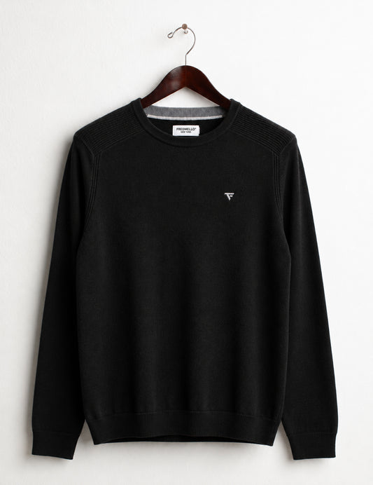 CREW-NECK SWEATER WITH CONTRAST LOGO man black fm26w31mg cc-a0951