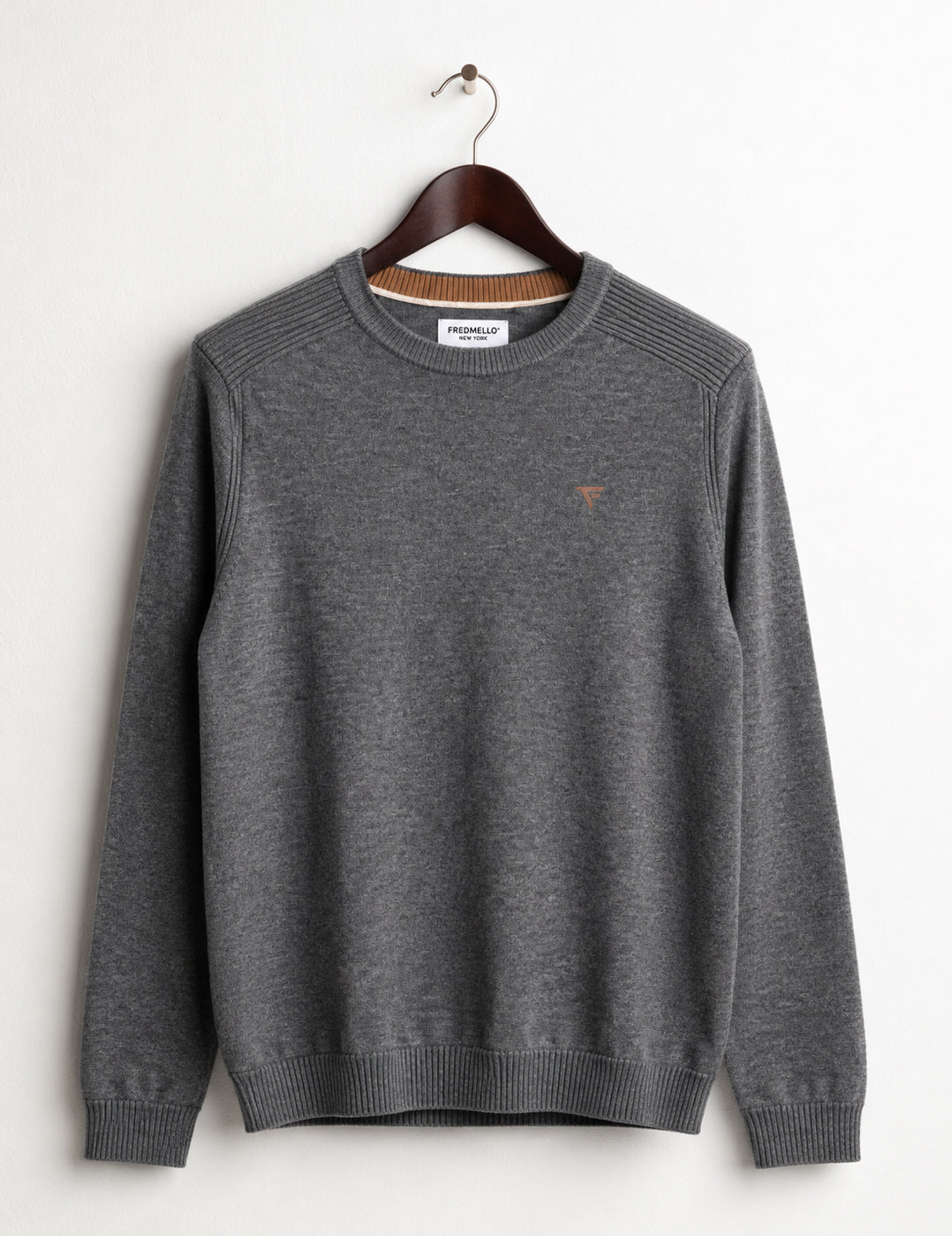 MAGLIA GIROCOLLO CON LOGO A CONTRASTO uomo antracite melange fm26w31mg cc-a0953 MAGLIA M/L G/C UNITO MAN