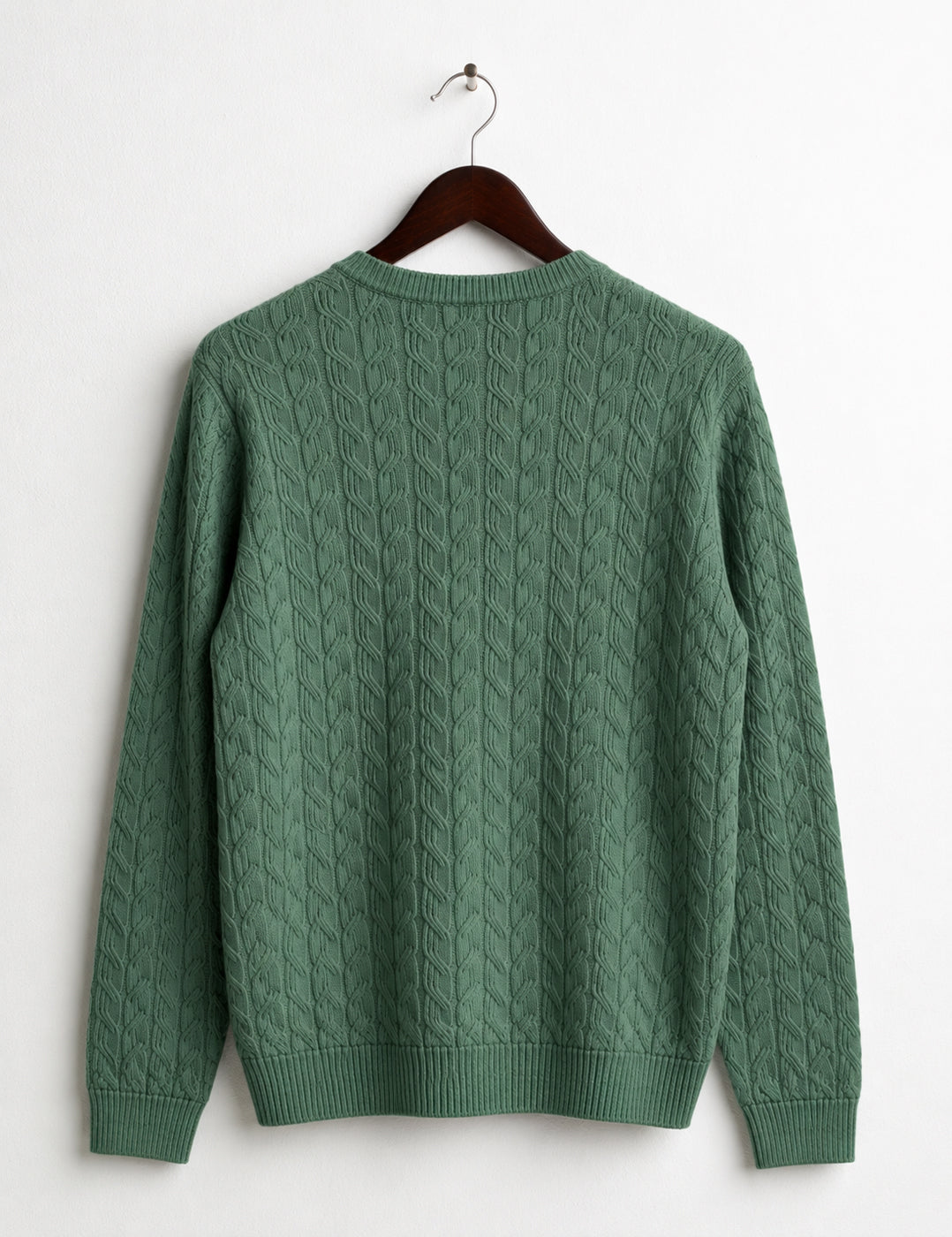 MAGLIA GIROCOLLO CON LAVORAZIONE A TRECCE uomo sage melange fm26w32mg cc-a0826 MAGLIA M/L G/C FANTASIA MAN