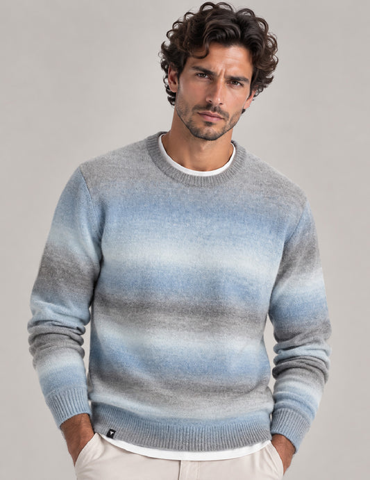 MAGLIA GIROCOLLO SFUMATA uomo ocean fm26w35mg cc-a0704