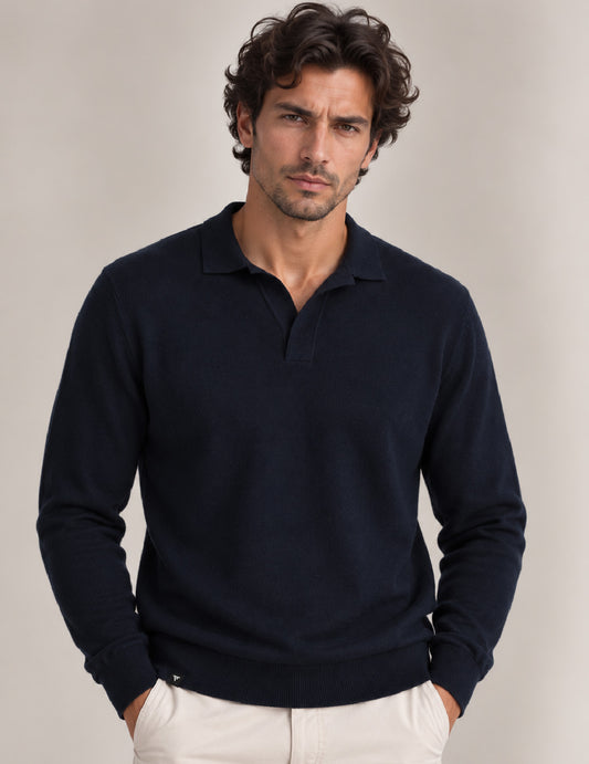 MAGLIA M/L C/POLO UNITO MAN uomo blue fm26w39ma cc-a0601