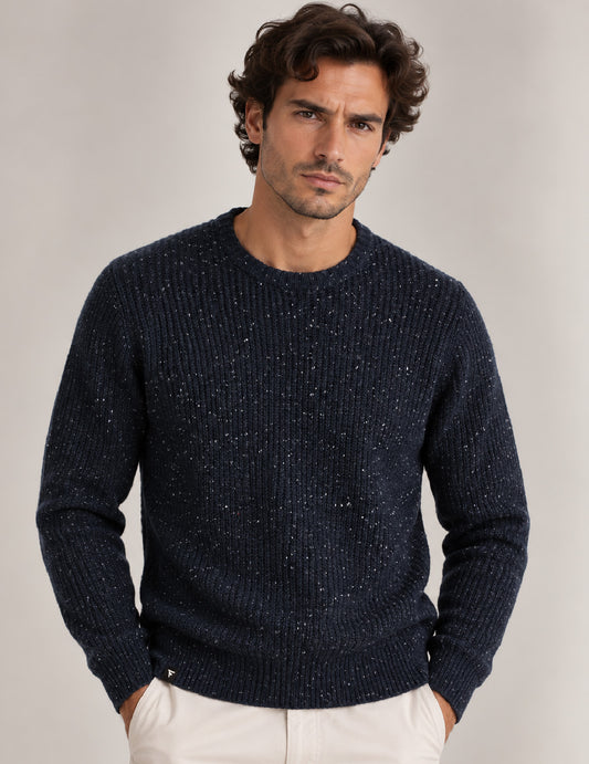 MAGLIA GIROCOLLO IN FILATO BOTTONATO uomo blue fm26w40mg cc-a0601