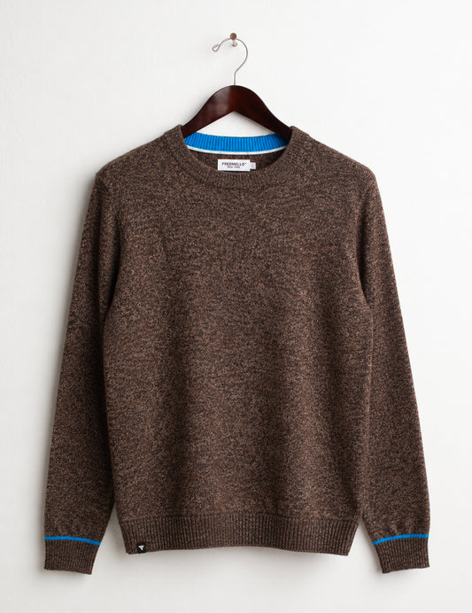 CREW-NECK SWEATER WITH CONTRAST DETAILS man coffee mouline' fm26w42mg cc-a0261