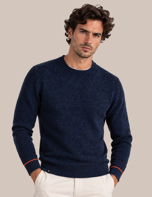 MAGLIA GIROCOLLO CON DETTAGLI A CONTRASTO uomo blue mouline' fm26w42mg cc-a0619