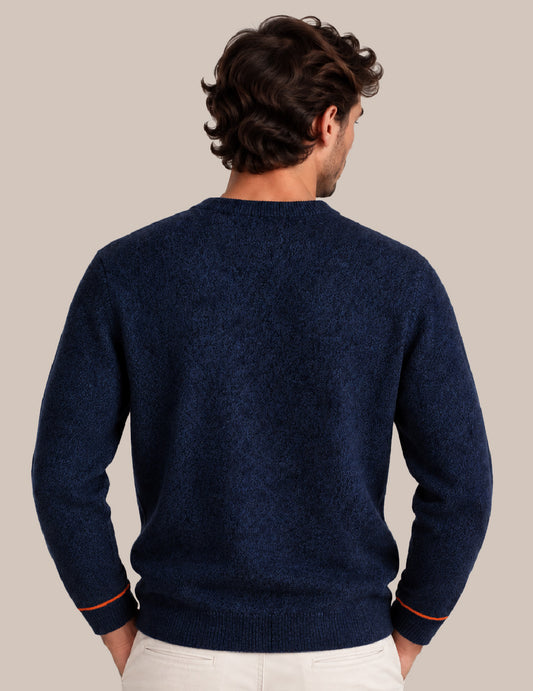 MAGLIA GIROCOLLO CON DETTAGLI A CONTRASTO - back - 002